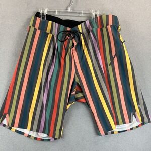 Lululemon Shorts Mens 40 Multi Color Striped Drawstring Board Swim Trunks Pocket